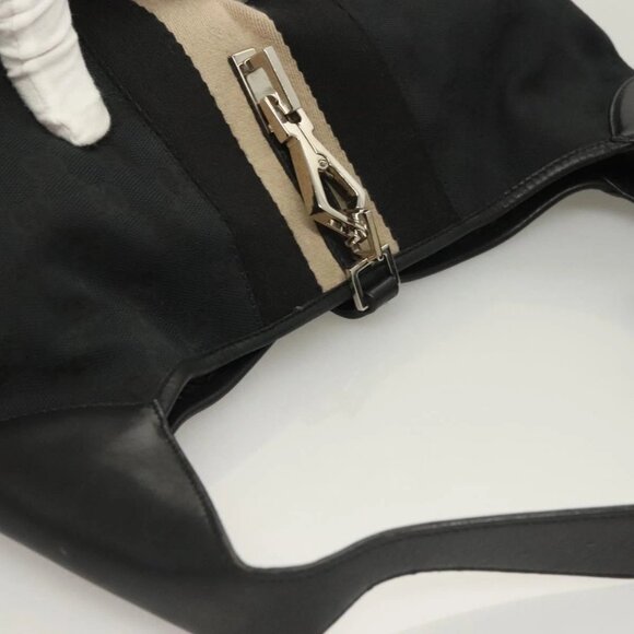 GUCCI GG Canvas Jackie Sherry Line Bag Black Silver 001 4075 Auth yk18571 - Picture 6 of 16
